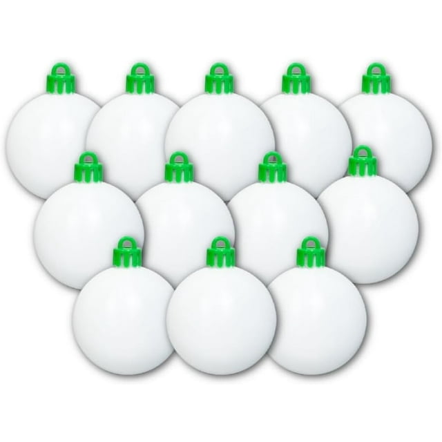 The Treemendous Christmas Tree Ornament Decorating 12 Count Refill Kit - Blank White Ball Ornaments Compatible with Treemendous Tree and Gift Box Ornament Decorators