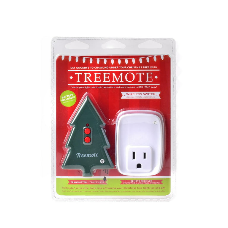 Treemote -- SANTA'S Best Idea in Years!  No more crawling under or behind  your Christmas tree. Plug Treemote in once and now control your lights from  up to 80 feet away.