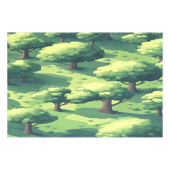 Trees 12x18in Heat-Resistant Non-Slip Place Mat, Durable and Wrinkle-Resistant