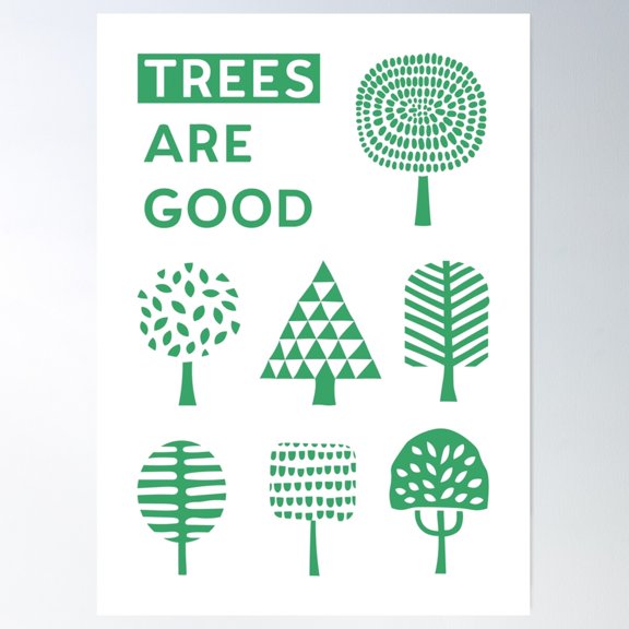 Trees Are Good Poster Wall Art, Modern Wall Decor For Living Room Bedroom, 24x36 UNFRAMED