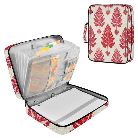 Trees Christmas Accordion File Organizer Expanding File Folder 3-Ring Binder Bag 500 Sheets A4 Size