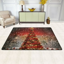 Trees Christmas Area Floor Mats Soft Large Nursery Rugs Non-Slip Foam Carpets Living Room Doormat for Bedroom Dinning Decor 36" x 24"