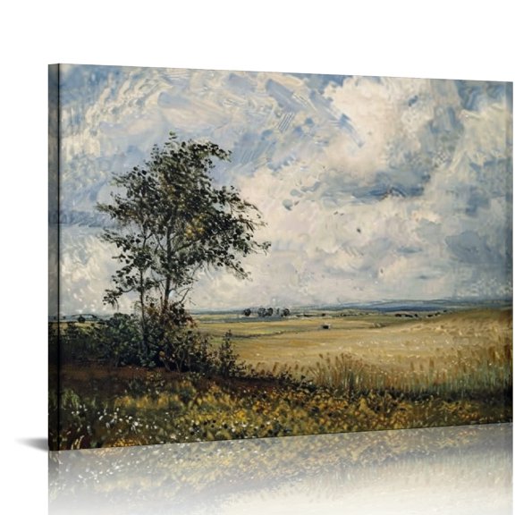 Trees Field Sky Canvas Wall Art Decor Print on Canvas Ready to Hang Home Room Art Decor 20x16in