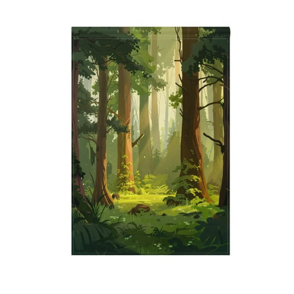 Trees Forest Garden Flag House Banner 12" x 18" Double Sided Outdoor Yard Decoration