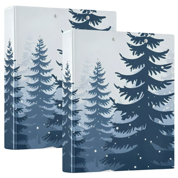 Trees Forest Landscape Hardcover 3 Ring Binder 1.5 inch Round Rings with Interior Pockets Binders Organizer Office School 1 Pack