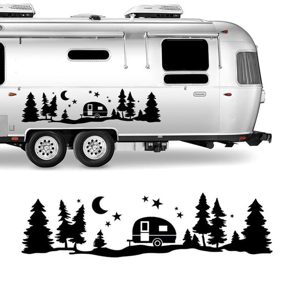 Trees Forest Vinyl Body Decal Sticker for SUV RV Van Caravan Offroad Car De;WL