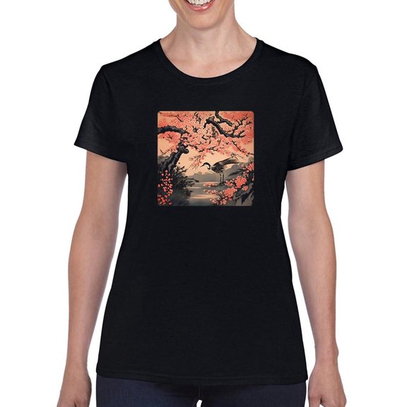 Trees In Spring T-Shirt Womens -Smartprints Designs, Female Regular Fit