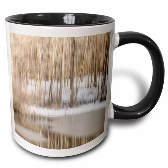 3drose, Trees in Winter Snow, Eagle Creek Park, Indianapolis, Indiana., 11oz Two-tone Black Mug