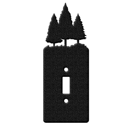 Trees Iron Single Toggle Light Switch Wall Plate Cover Forest Power Outlet Decorations Rectangle Black with Screws for Switch Electric Outlets for 0.37x1 inches Hole Toggle Switch DIY