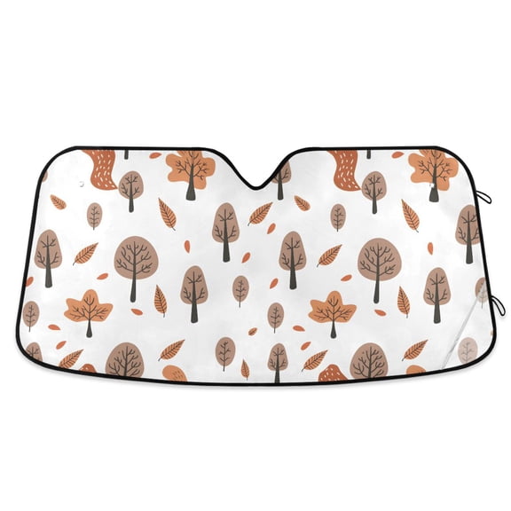 Trees Leaf Car Windshield Sun Shade Foldable Car Front Window Visor Heat and UV Protection 53x23.5