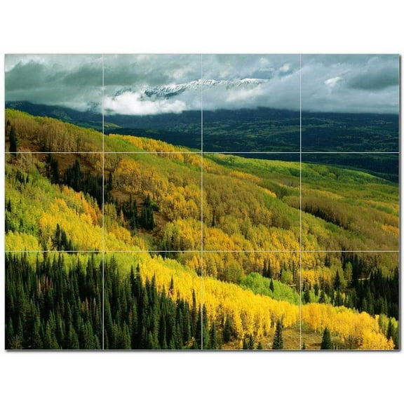 Trees Leaves Ceramic Tile Mural Kitchen Backsplash Bathroom Shower 406008-S43