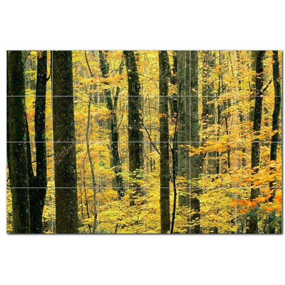 Trees Leaves Ceramic Tile Mural Kitchen Backsplash Bathroom Shower, 406045-L64