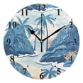 thumbnail image 1 of Trees Mountain Ocean Sea Black 10 inch Wall Clocks Non Ticking Easy to Read Battery Decorative for Home Bathroom Kitchen Bedroom Living Room, 1 of 8