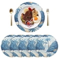 thumbnail image 1 of Trees Mountain Ocean Sea Black Round Placemats Plate Mats 15 Inch Non-Slip Heat Resistant Washable PVC Set Indoor for Kitchen Dining Table 4PCs, 1 of 6