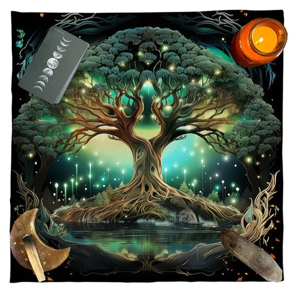 Trees Of Life Tablecloth Tarots Card Tablecloth Altars Cloth Astrologys Divinations Square Cloth Tapestry Home Decors