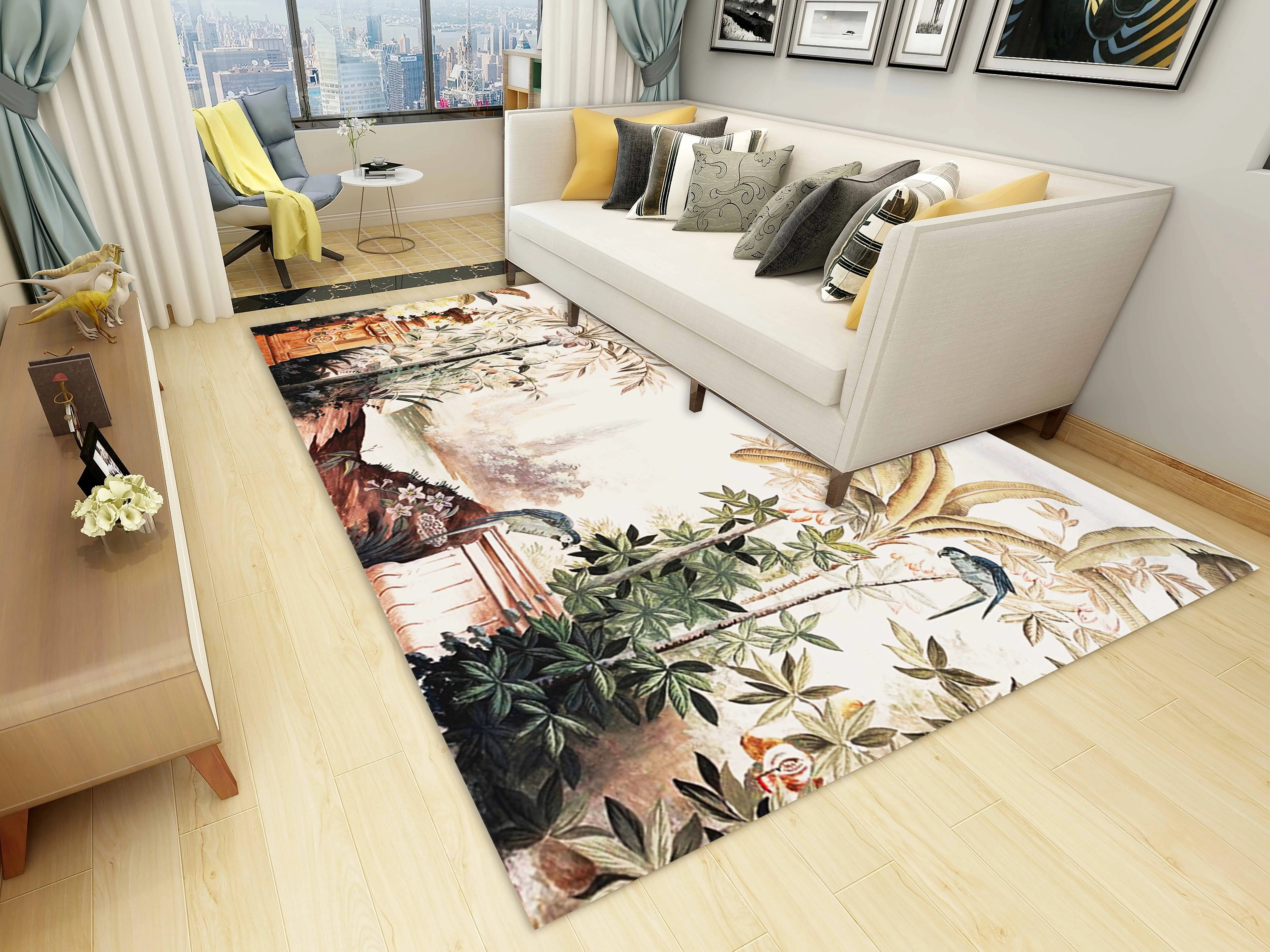 Trees Pictures Area Large Rugs Sofa Kitchen Anti Slip Large Floor Mat ...