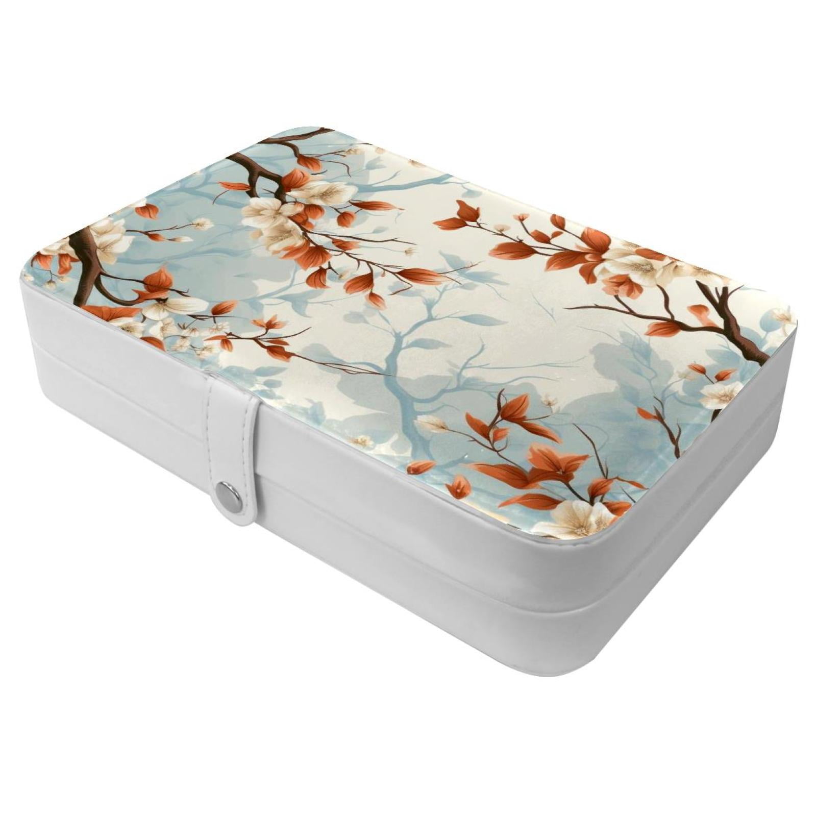 Red Floral Personalized Portable Jewelry Box main image 1