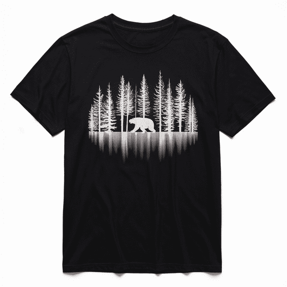 Trees Reflection Wildlife Nature Animal Bear Outdoor Forest T-Shirt