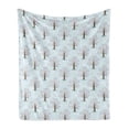 thumbnail image 1 of Trees Soft Flannel Fleece Throw Blanket, Rhythmic Romantic Oak Forest in Muted Pastel Tones Pattern, Cozy Plush for Indoor and Outdoor Use, 50" x 70", Baby Blue Sepia, by Ambesonne, 1 of 5