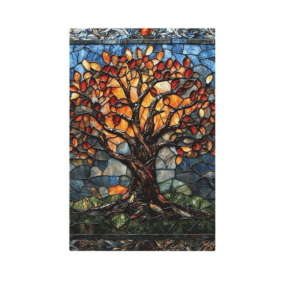 Trees Stained Glass Art Light Switch Cover Decorator No Device Blank Wall Plate 1-Gang Receptacle Outlet Decor