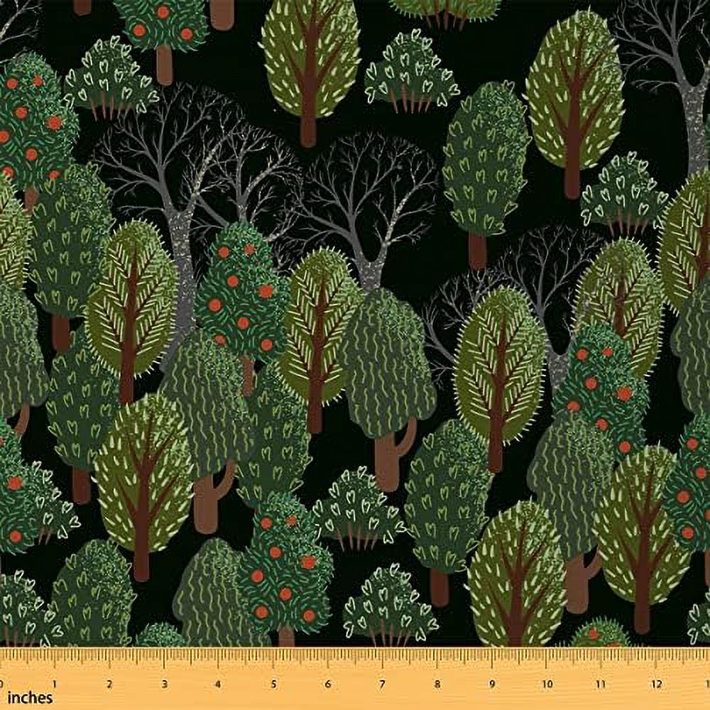 Trees Upholstery Fabric by The Yard Retro Palm Leaf Tropical Plant DIY