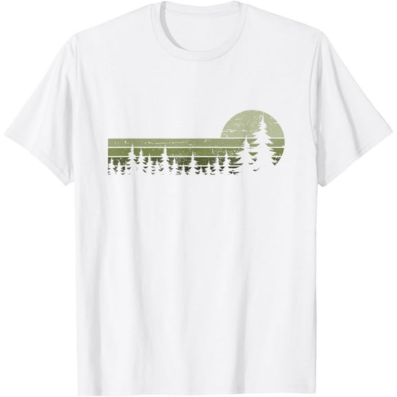 Trees Wildlife Nature Vintage Forest T-ShirtMen's and women's pure cotton short-sleeved shirts