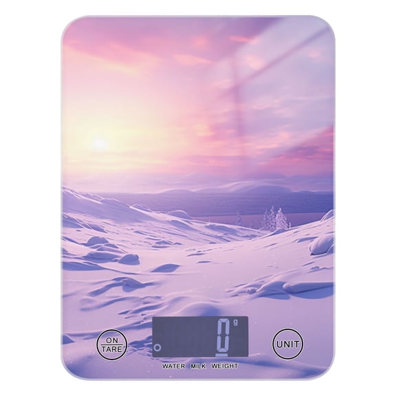 Trees and Snow Food Scale Digital Kitchen Scale Waterproof Tempered Glass Tare Function 11 lb for Baking Cooking Meal Prep