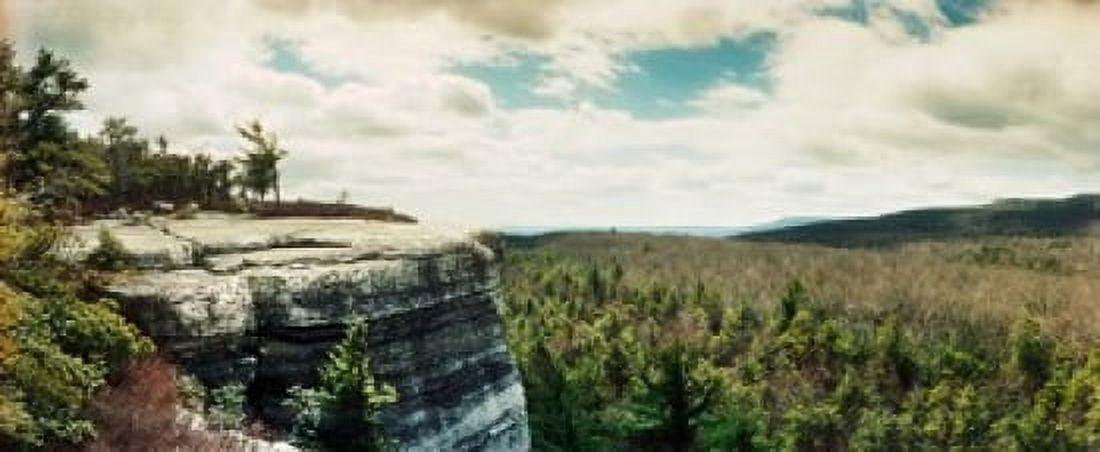 Trees and boulders along the Gertrudes Nose Minnewaska State Park Catskill Mountains New York State USA Canvas Art - Panoramic Images (30 x 13)