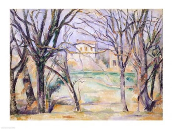 Trees and houses 1885-86 Canvas Art - Paul Cezanne (24 x 18)