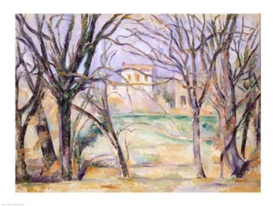 Trees and houses 1885-86 Canvas Art - Paul Cezanne (36 x 24)