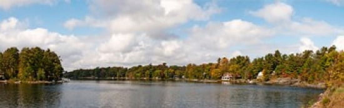Trees at the riverside Moon River Bala Muskoka Ontario Canada Canvas Art - Panoramic Images (18 x 6)