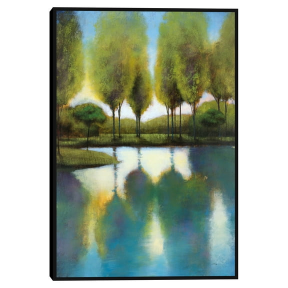 Trees in Reflection by Williams Framed Canvas Art Print
