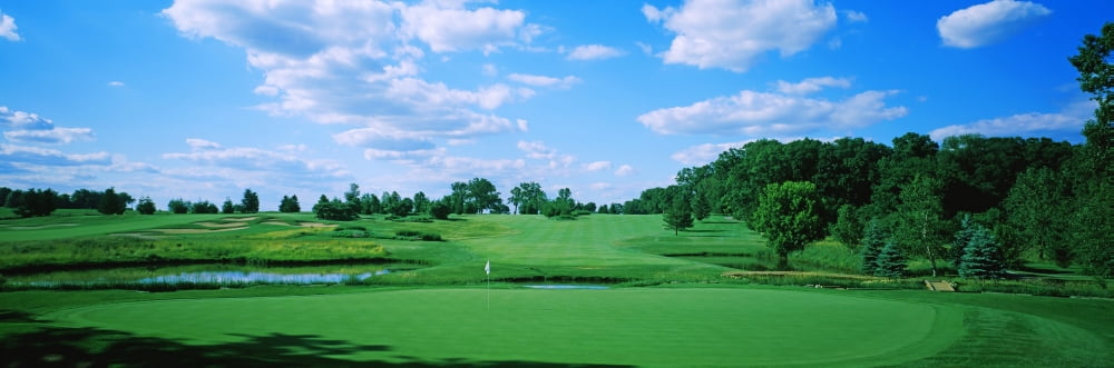 Trees in a golf course Rich Harvest Farms Gold Nine Sugar Grove Illinois USA Canvas Art - Panoramic Images (36 x 12)