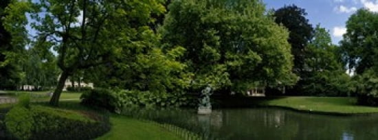 Trees in a park Queen Astrid Park Bruges West Flanders Belgium Canvas Art - Panoramic Images (30 x 12)