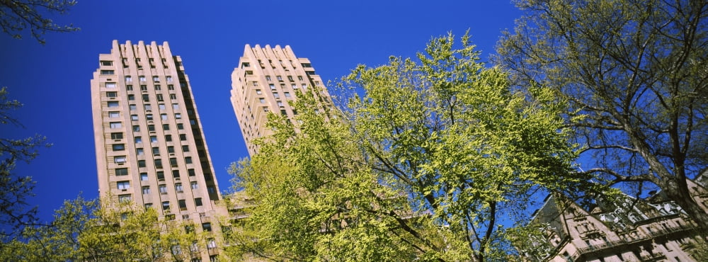 Trees in a park with buildings in the background Central Park Manhattan New York City New York State USA Canvas Art - Panoramic Images (27 x 9)