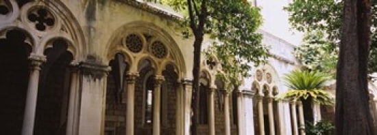 Trees in front of a monastery Dominican Monastery Dubrovnik Croatia Canvas Art - Panoramic Images (36 x 13)