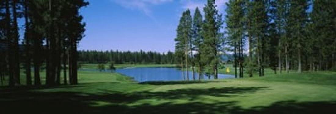 Trees on a golf course Edgewood Tahoe Golf Course Stateline Nevada USA Canvas Art - Panoramic Images (18 x 7)