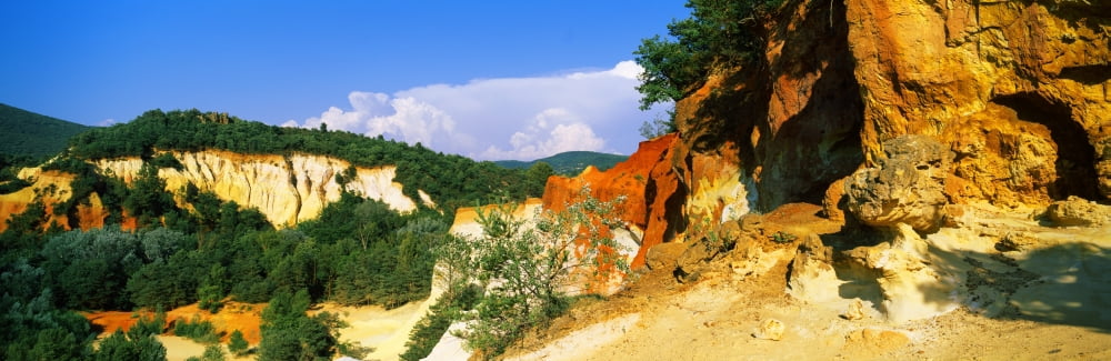 Trees on a hill Colorado Provencal Provence-Alpes-Cote dAzur France Canvas Art - Panoramic Images (27 x 9)