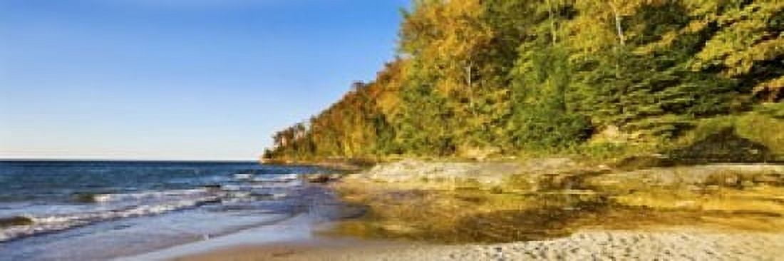 Trees on the beach Miners Beach Pictured Rocks National Lakeshore Upper Peninsula Michigan USA Canvas Art - Panoramic Images (18 x 6)