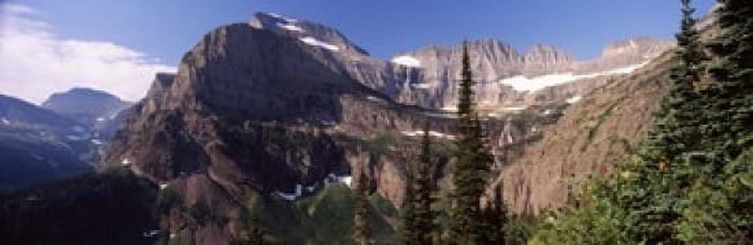 Trees with a mountain range in the background US Glacier National Park Montana USA Canvas Art - Panoramic Images (18 x 6)