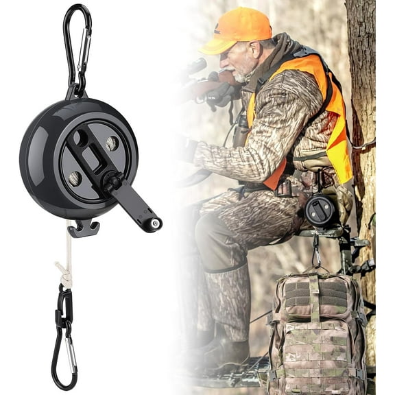 Treestand Retractable Bow Hoist, 33FT Bow & Gear Hoist for Hunting, 4MM Thickened Rope Quick & Easy Treestand Gear Hoist, Bow Hunting Gear Accessories for Hunter Safety Forest Treestand
