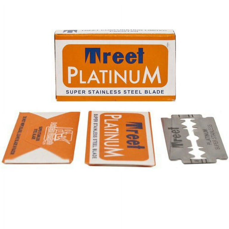 Treet Platinum Super Stainless Double Edge Razor Blades, 100 Count