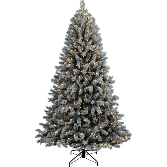 Treetopia Frosty Flocked Christmas Tree 7ft LEDC Pre-Lit Artificial Christmas Tree