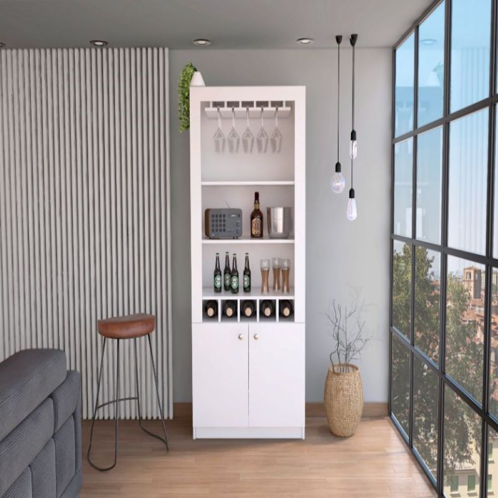 Treevol Furniture, Bar Margarita, Five Wine Cubbies, White