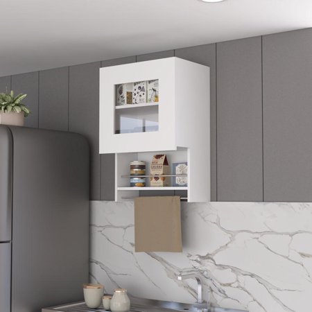 We Have Furniture Kitchen Wall Cabinet Papua, Three Shelves, White Finish