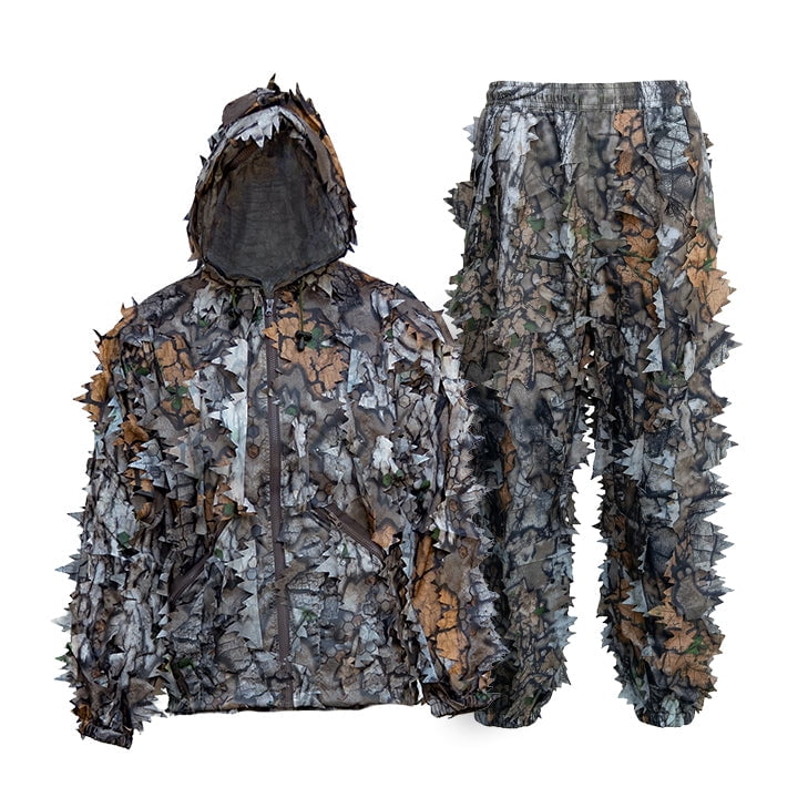 Treezyn Leafy Suit Turkey Hunting Ghillie Outfit, Late Seezyn Brown, S/M