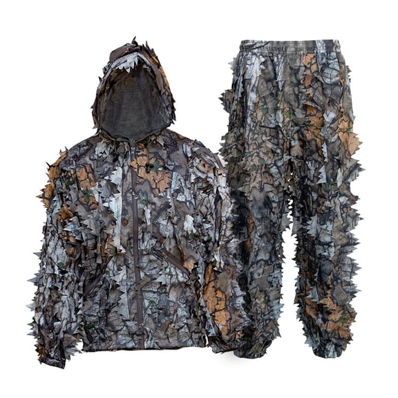 Treezyn Leafy Suit Turkey Hunting Ghillie Outfit, Late Seezyn Brown, S/M