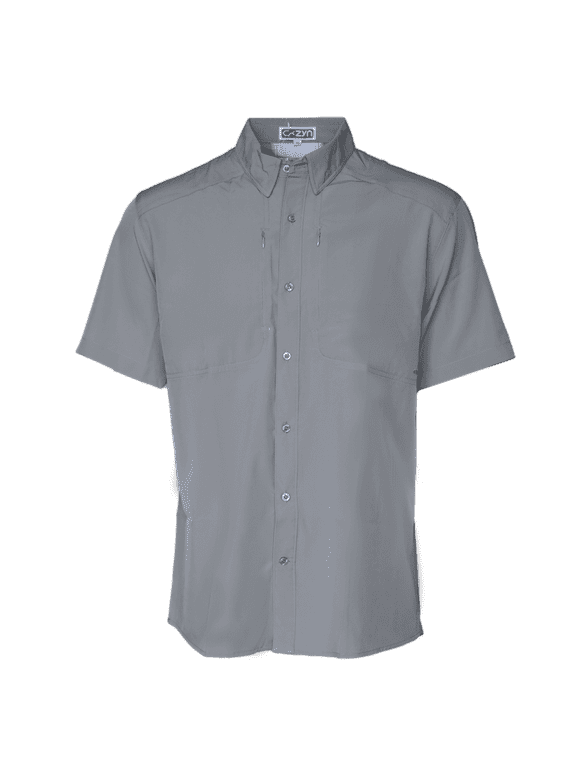Men's Casual Breeze Button-Up Shirt – UPF 40+, Quick-Dry, Vented Back – Slate