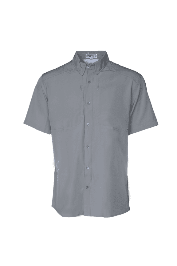 Men's Casual Breeze Button-Up Shirt – UPF 40+, Quick-Dry, Vented Back – Slate
