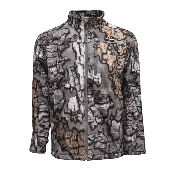 Treezyn Men's Waterproof Soft Shell Hunting Jacket, Late Season Camo, L
